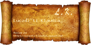 Luczáti Klaudia névjegykártya